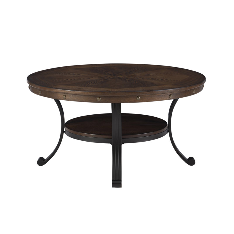 Roni Archstone Coffee Table, Brown Top/Black Base