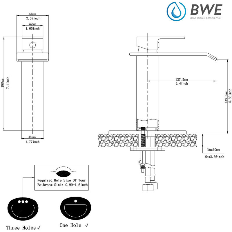 Single-Hole Single-handle Bathroom Faucet