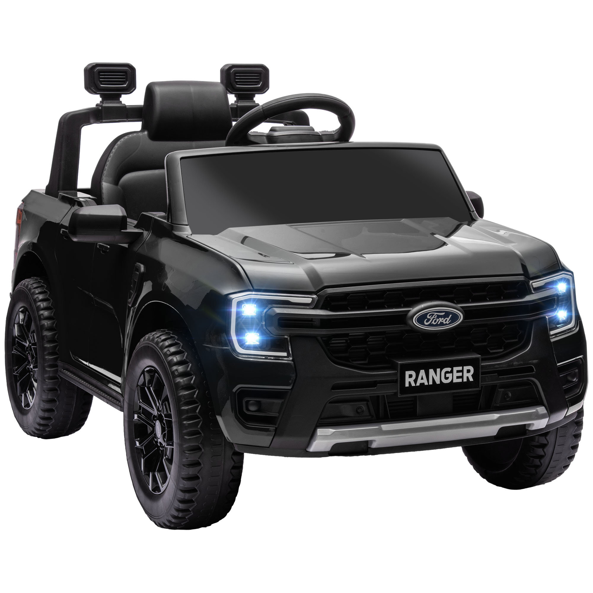 Qaba Ford Ranger Licensed 12V Kids Ride on Car, Kids Electric Car ...