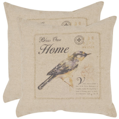 Embroidered Cotton Throw Pillow