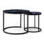2 pièces, tables basses rondes à dessus noir, motif en marbre, appartement, salon, stable et bien construit de 2, look industriel moderne, chambre à coucher, assemblage rapide