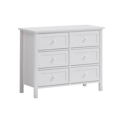 Mio 39 Inch 6 Drawer Dresser, Solid Wood, Molded Trim, Glossy White -  Red Barrel StudioÂ®, 17F1DFB2665D4D6AA6A788A591867FBB