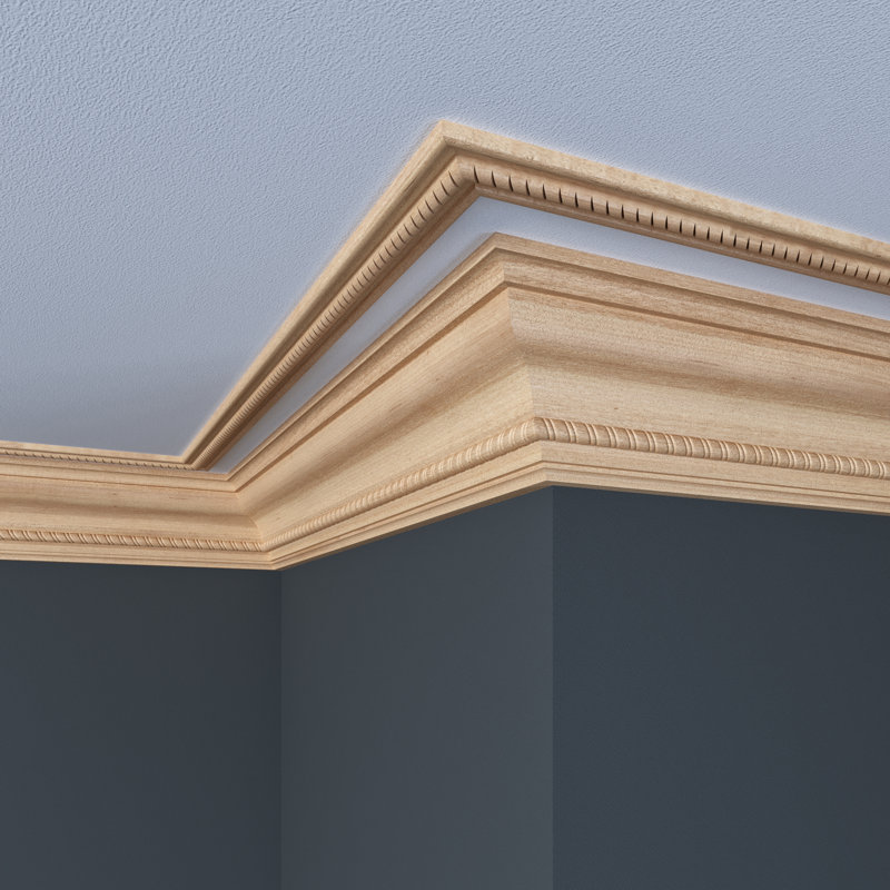 Unfinished White Hardwood Rope Detail Moulding, 8-ft