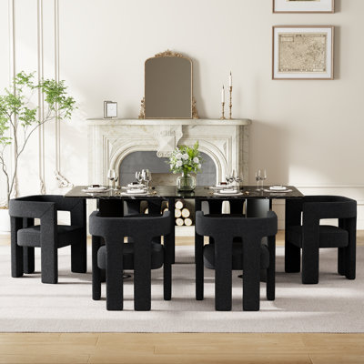 70" Modern Rectangular Dining Table Set