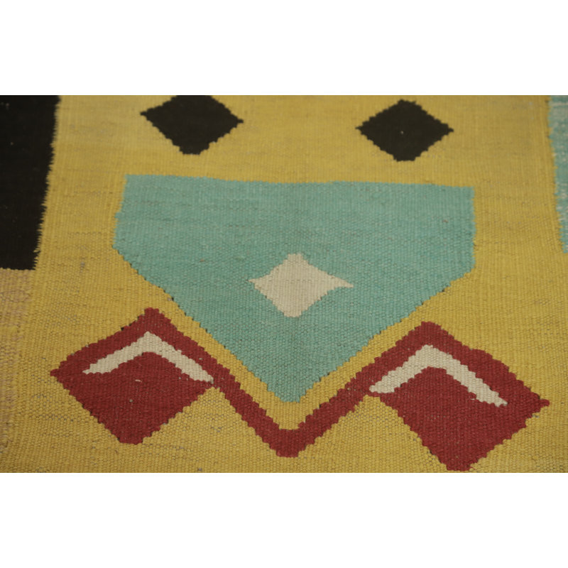 Tapis oriental à motif géométrique kilim 9 x 12