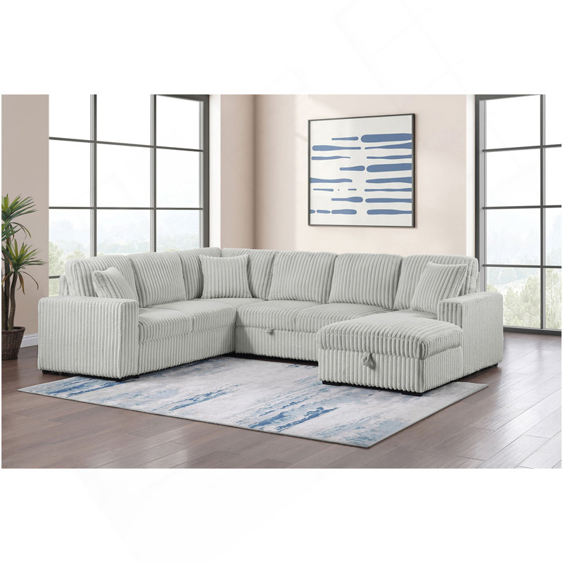 Thurston Grey Sleeper Sectional Sofa