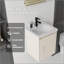 Meuble-lavabo flottant 16 po avec lavabo en céramique, porte à fermeture en douceur et contreplaqué durable pour espaces compacts-692522262-692522270