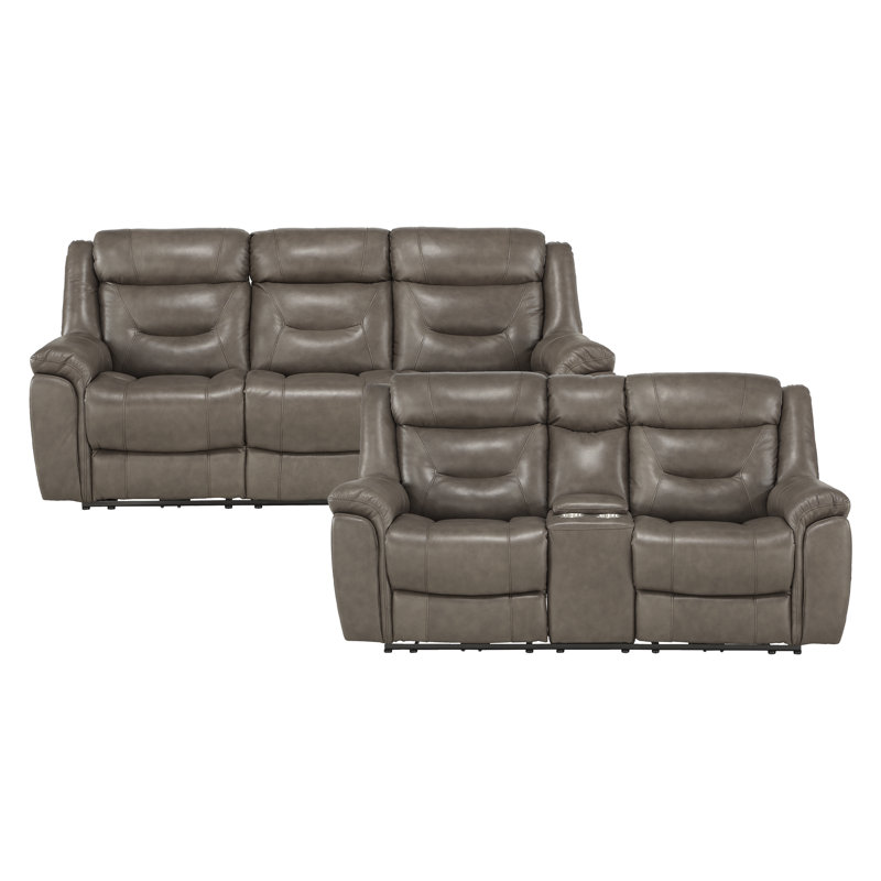 Canapé inclinable en cuir Robitaille, H 41 po x l 163,5 po x P 40 po, Similicuir brun
