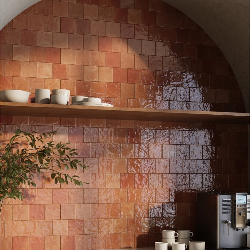 Carreau de céramique murale émaillée 4 po x 4 po Craft (12,8 pieds carrés / caisse), Terre cuite
