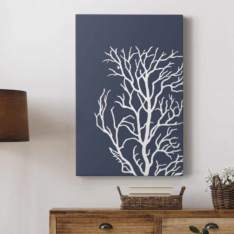 «Corals White On Indigo Blue C», impression sur toile tendue, H 12 po x l 8 po x P 1 po