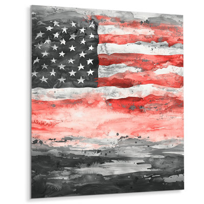 Patriot Us Flag Memories I - Traditional Metal Art Print, USA Metal Wall Decor