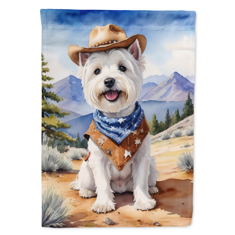Drapeau Cowboy Welcome Garden, Westie brun