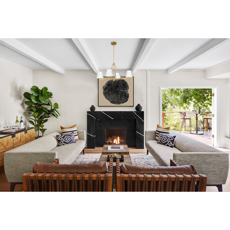 Kinston 4 - Light Dimmable Classic / Traditional Chandelier, Gold, White