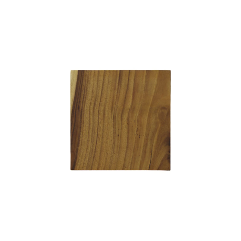 Modern Black and Brown Square Wood Metal Side Table