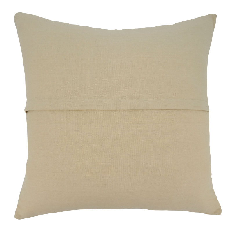 Large Blue Bohemian Decorative Pillow with Picot Trim