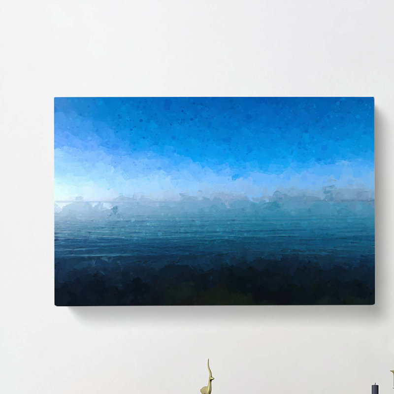 Across the Sea to Bournemouth in Abstract - Wrapped Canvas, 35cm H x 50cm W x 3cm D