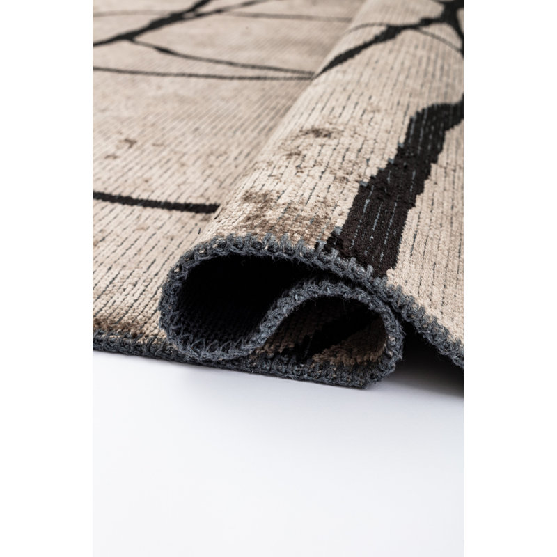 Rapture Black/Taupe Abstract Luxury Area Rug, Rectangle 7'10" x 9'10"