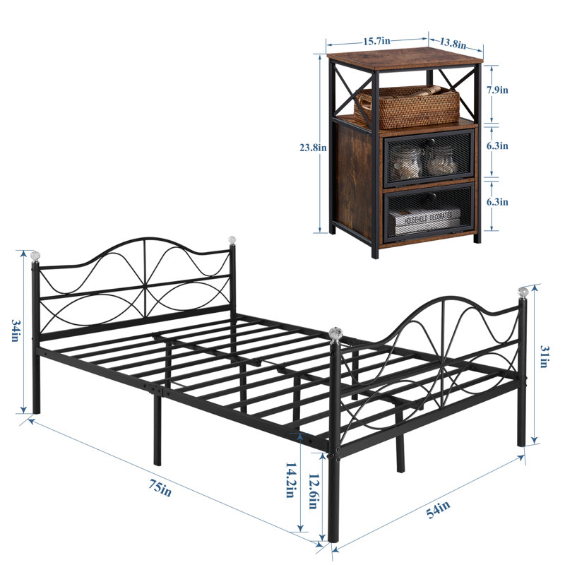 Ensemble de chambre à coucher Kempst, Complète, Marron