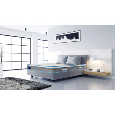 "Bedzonline Light Blue Euro Top Mattress, Medium-Firm with Pocket Springs "