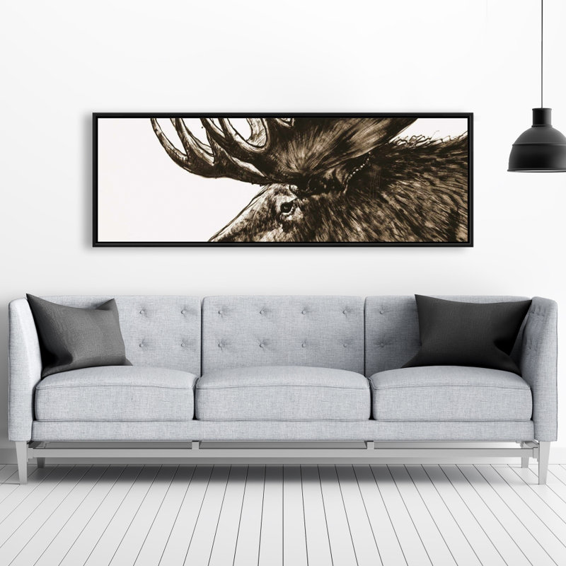 Moose Plume, impression sépia sur toile