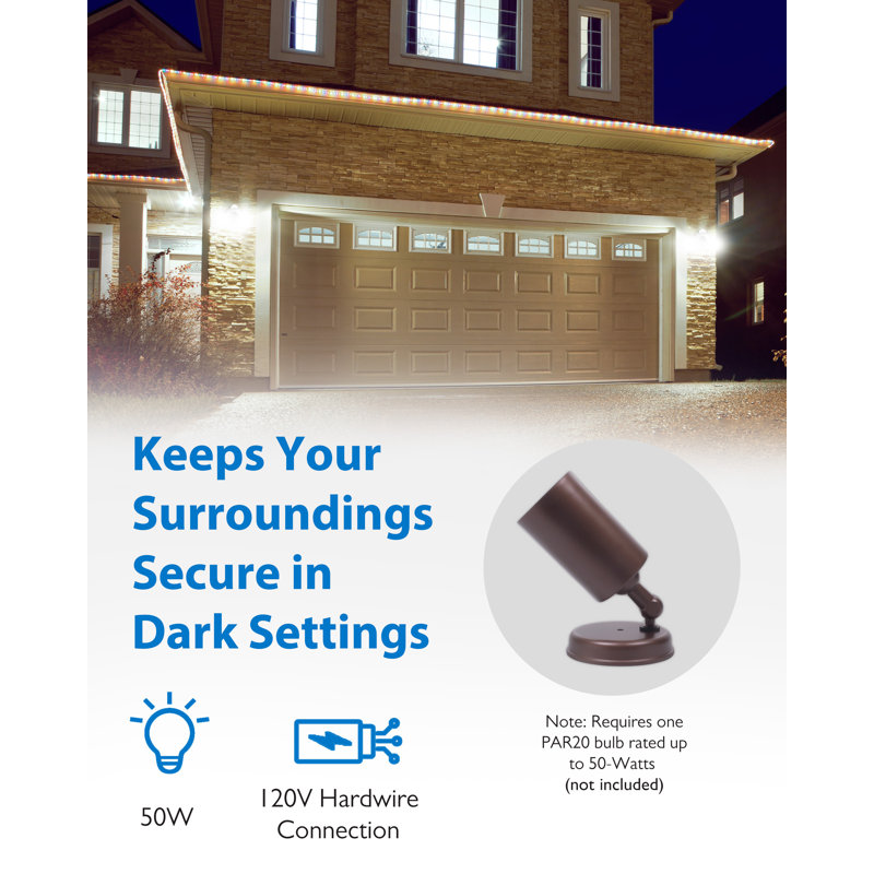 Outdoor Security Flood Light, Bronze