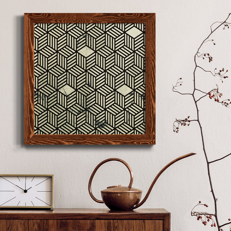 Boîte noire et blanche - cadre photo, impression sur toile, H 17 po x l 17 po x P 1,5 po, Toile avec cadre érable patiné
