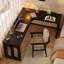 Bureaux noirs en bois massif en forme de L-1563418694-1563418692