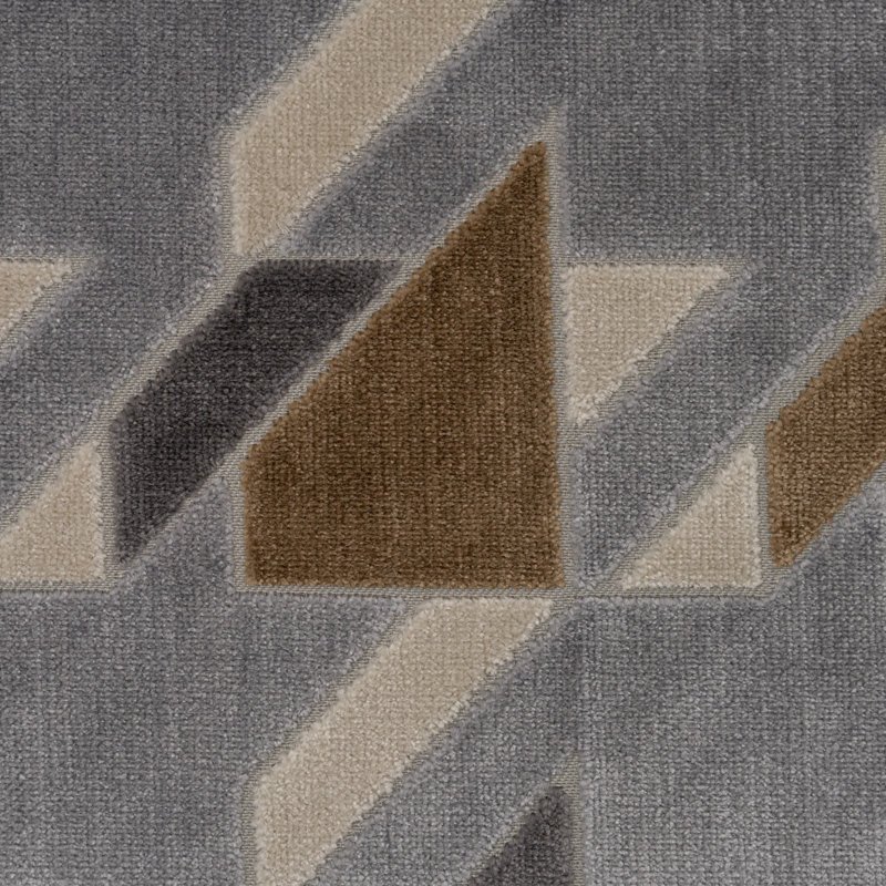 Briefcase Geometric Cut Velvet Upholstery Fabric, Walkabout