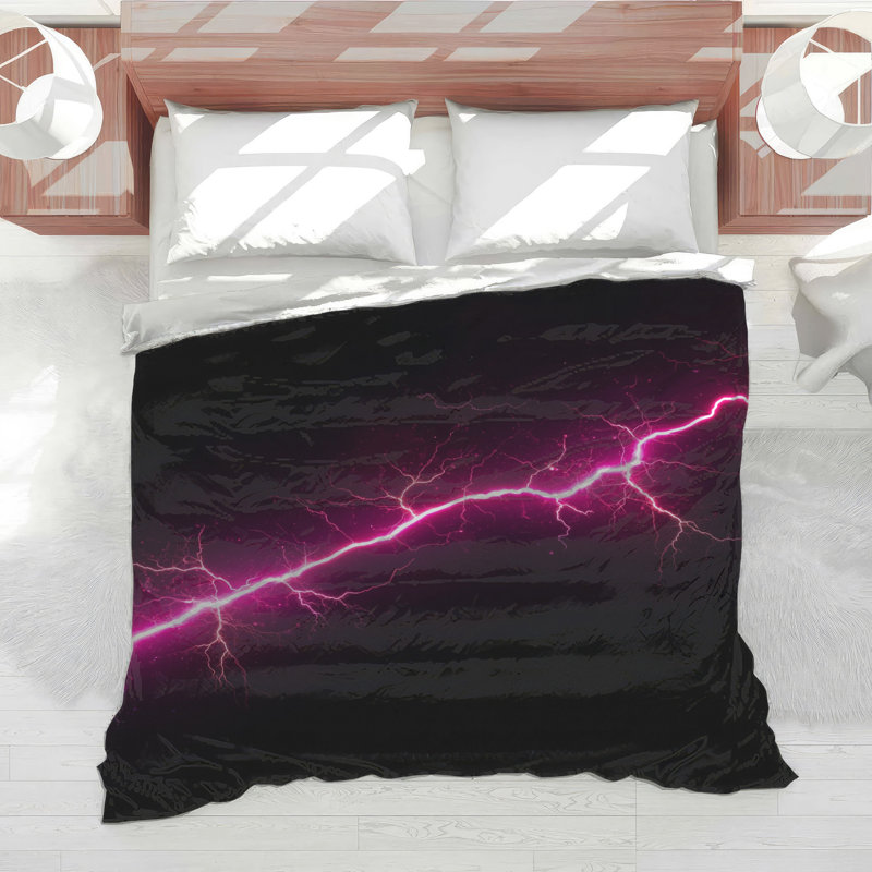 Pink Lightning Bolt Comforter, Twin