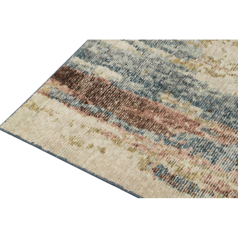Distressed Homage Wool Abstract Area Rug, Runner 3' x 10'