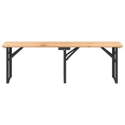 Aaydan Rectangular Fir Folding Outdoor Dining Table , 170cm cm W 46cm cm D