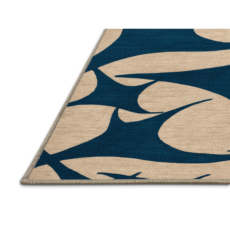  Tapis bord de mer lavable Manta Ray Glide, Rectangulaire 3 pi x 5 pi