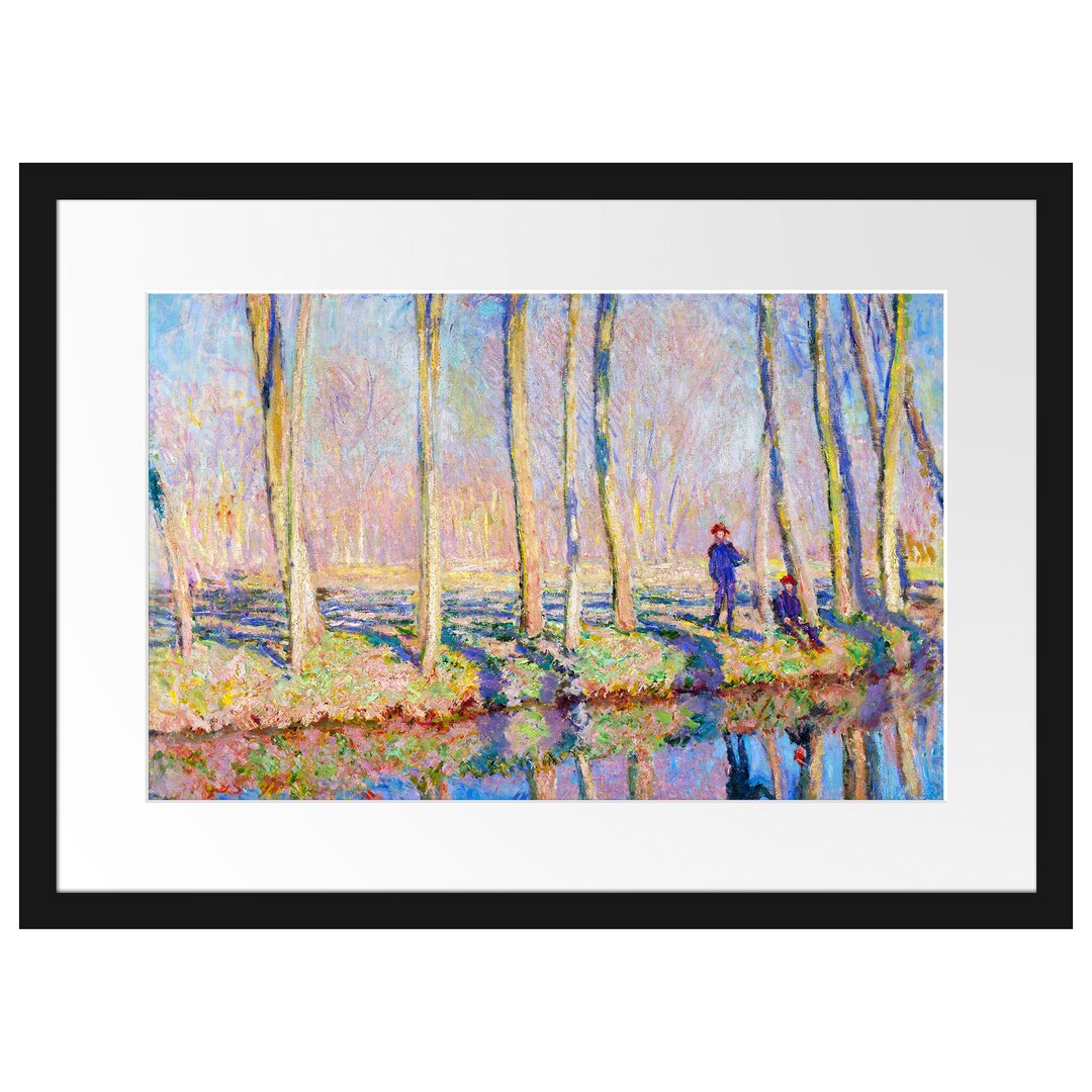 Gerahmter Kunstdruck Pierre Hoschede and Michel Monet on the Shore von Claude Monet