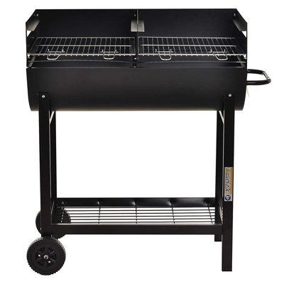 Sol 27 Outdoor 90 cm W Barrel Grill / Smoker Combo Charcoal Grill Gas & Charcoal Combo Grill
