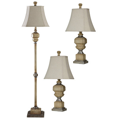 Ensemble de lampes de table et sur pied 3 pièces Arra