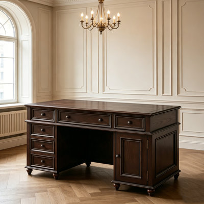 Retro style drawer cabinet with rectangular desk
