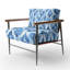 Chaise d'appoint Coastal - Fauteuil bleu Ikat-730246713
