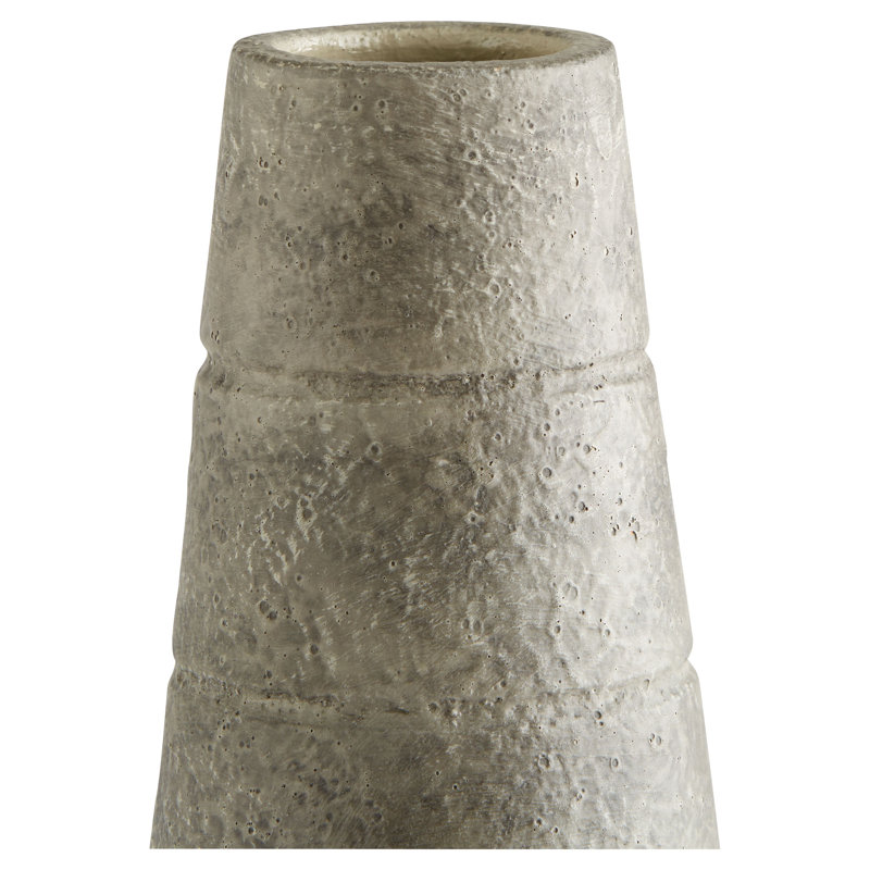 Thera Handcrafted Ceramic Table Vase, 16.75" H x 7" W x 7" D, Gray
