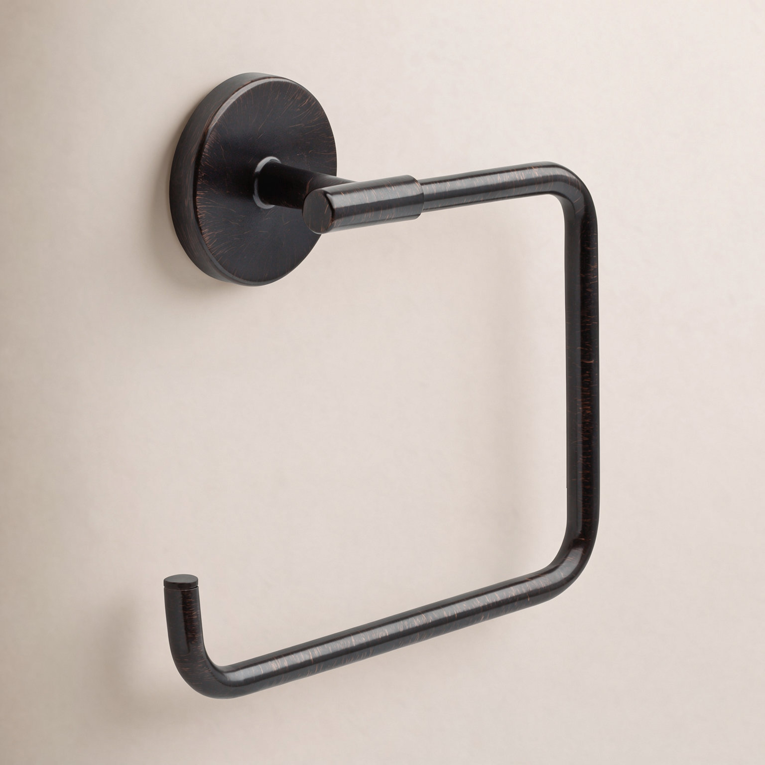 Trinsic Square Open Towel Ring, Venetian Bronze