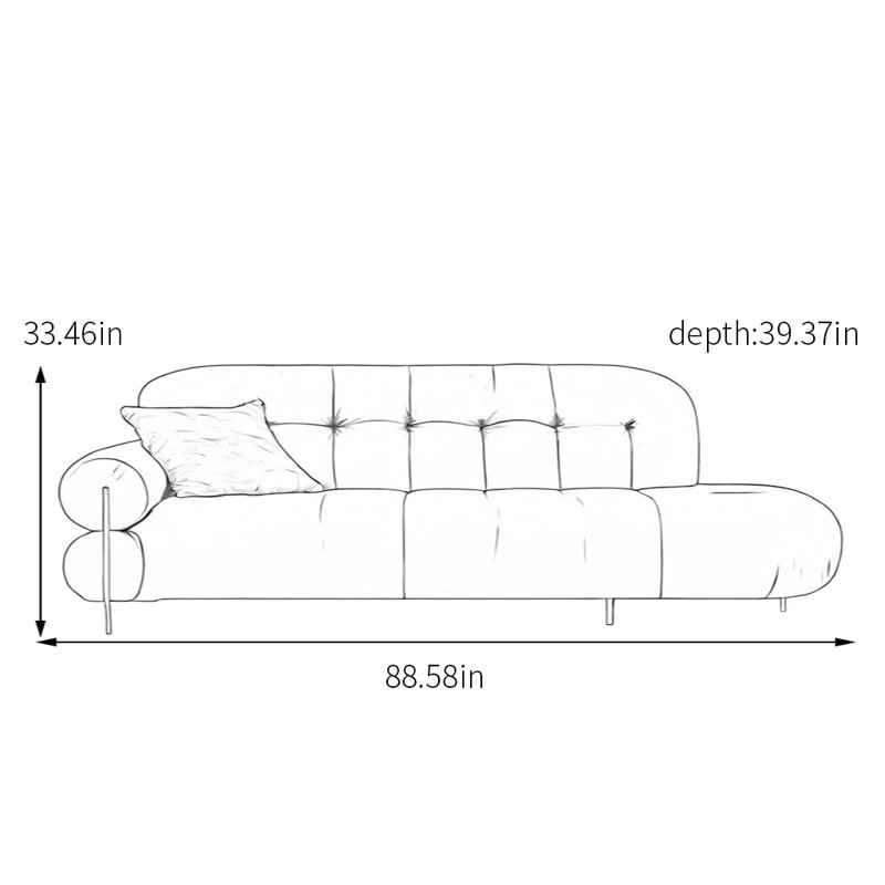 Chaise longue en similicuir Premium, Orienté à gauche (vu de face)