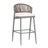 Outdoor 30.25" Seat Height Metal Frame Barstools With PE Rattan Scallop-Shaped Backrest, Set Of 2, Matte Grey-1085073247-1085073245