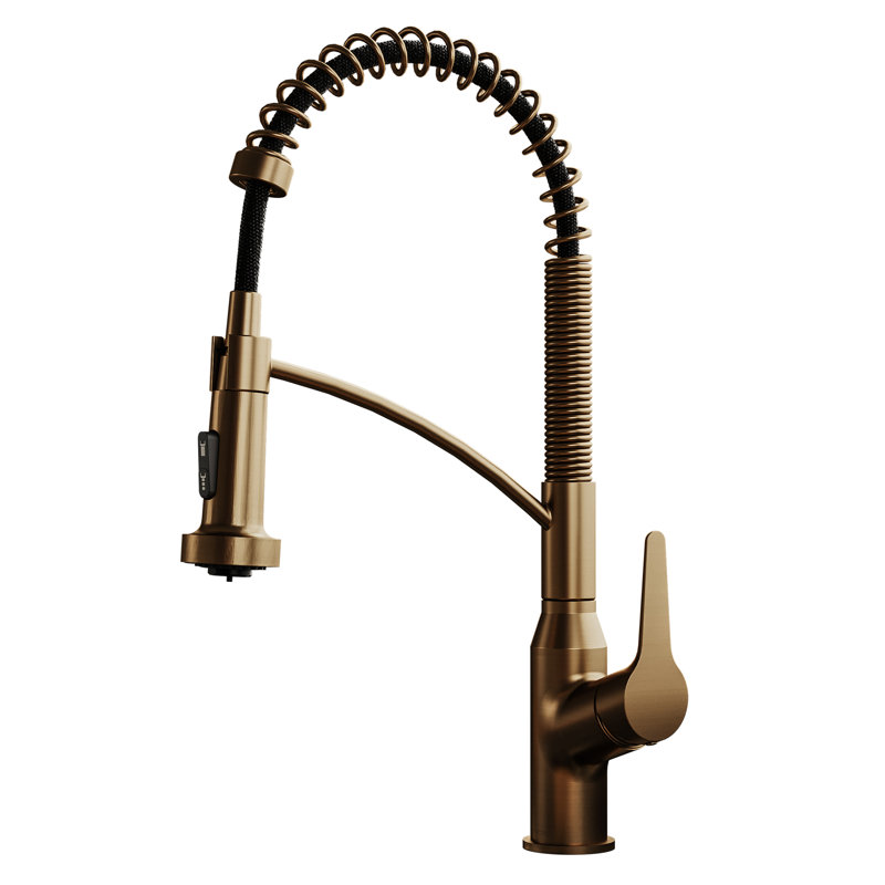 Karran Scottsdale Single-Handle Pull-Down Sprayer Kitchen Faucet, Brushed Copper