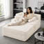 Chaise longue rembourrée en velours côtelé 67 po, canapé-lit à assise profonde avec accoudoirs et coussins, boîte à roulettes compressée sous vide-349881625