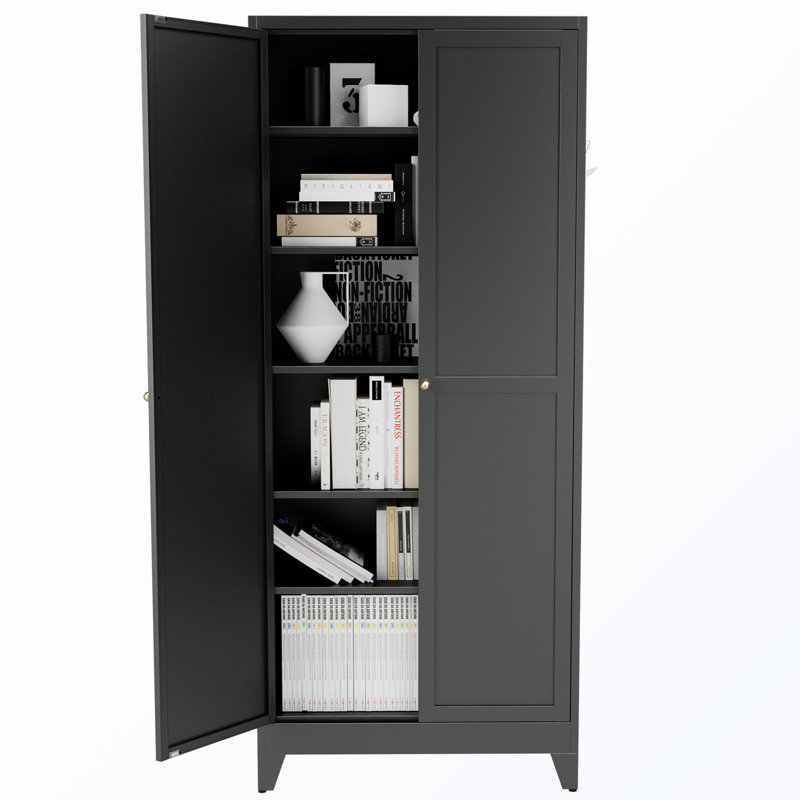 Garde-manger autoportant avec tablettes réglables, Black