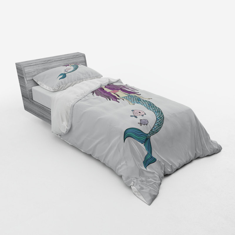Ensemble de housse de couette en microfibre Fantasy Grey, Housse de couette simple + 6 pièces supplémentai