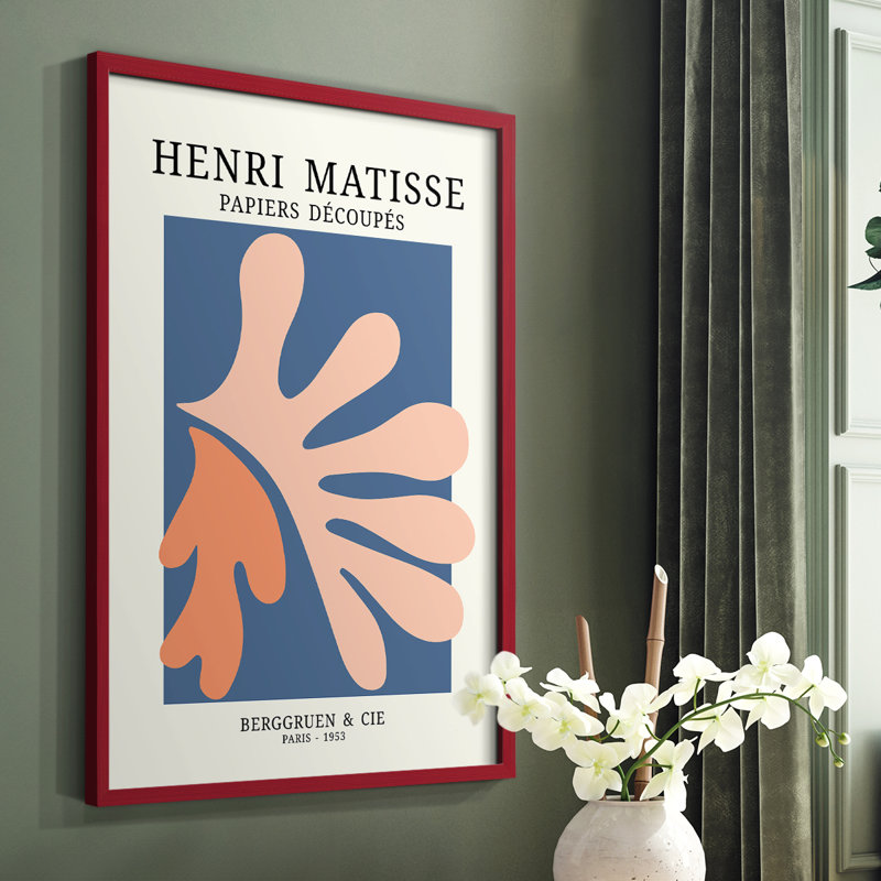Matisse CDVII, reproduction encadrée - bois massif, H 10 po x l 8 po, Cadre simple rouge
