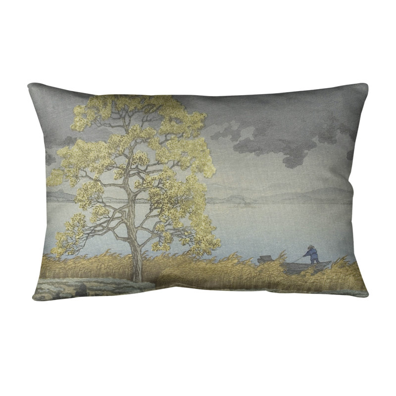 Coussin lombaire au-dessus de la pluie shore, 14 po x 10 po, Duvet synthétique, Jaune