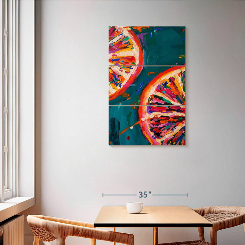Yarlin Pink Grapefruit Slices, 57" H x 36" W