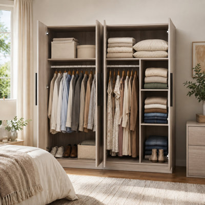 Bernistine 4-Door Manufactured Wood Armoire