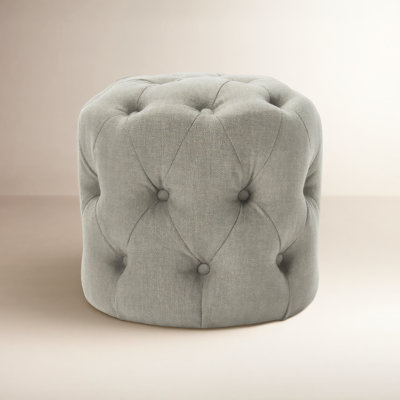 Burnes 16" Linen Upholstered Ottoman